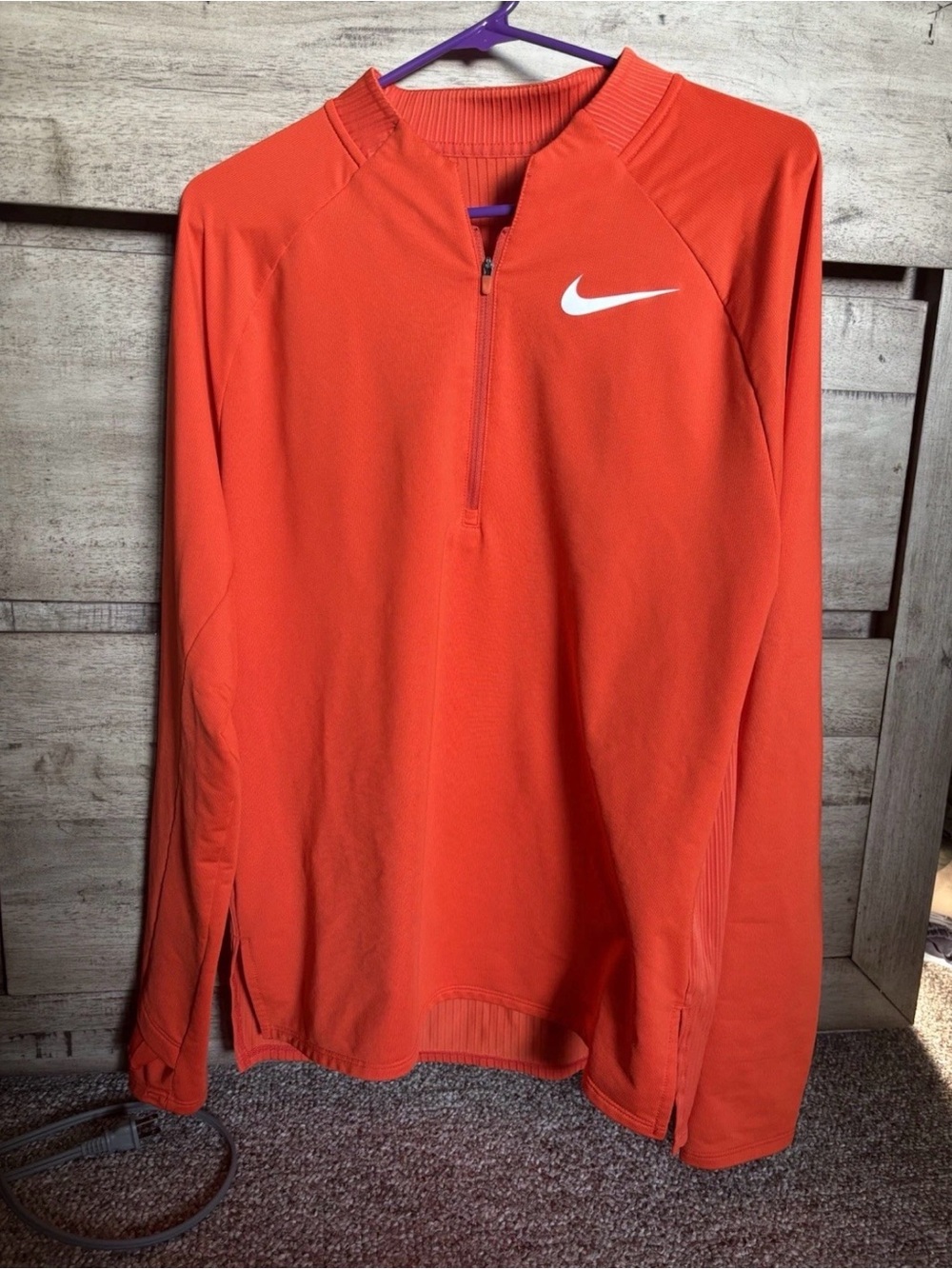Nike Pro Elite Orange Dri-FIT Half-Zip Pullover Rosa NN Running Team Men Medium